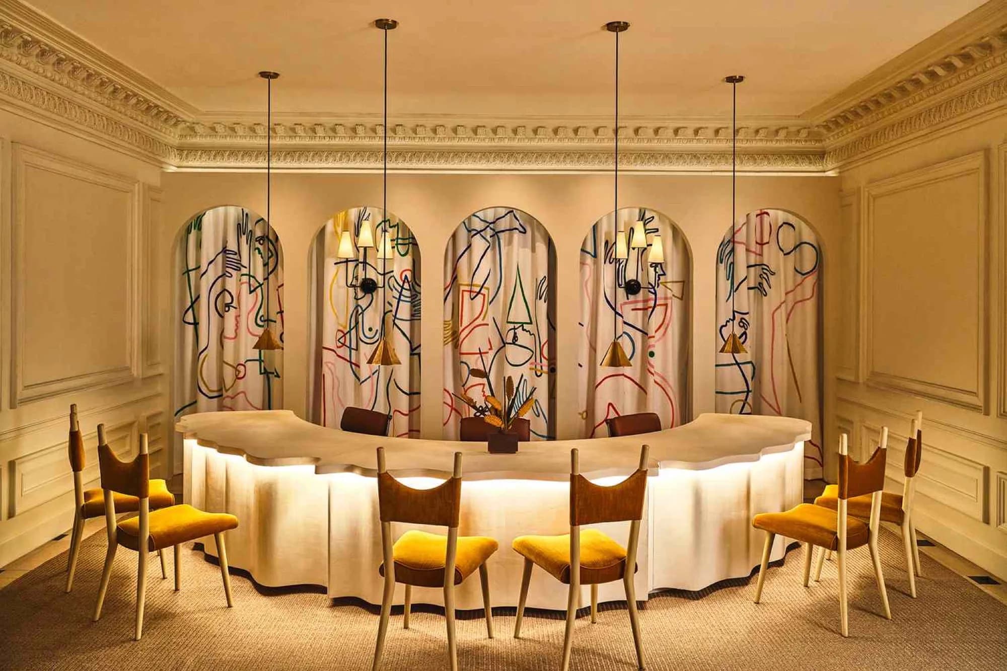 Paulownia millwork in a hotel interior